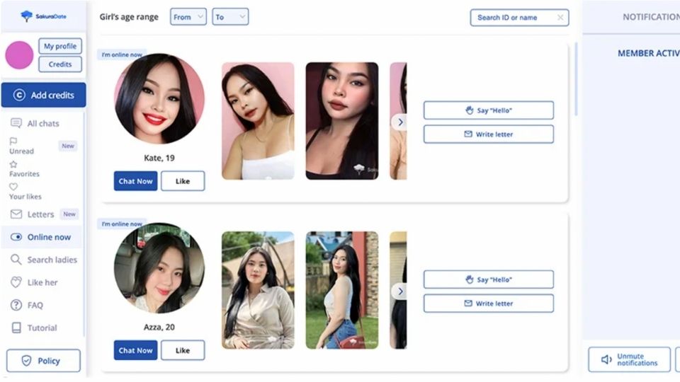 Viewing profile on SakuraDate